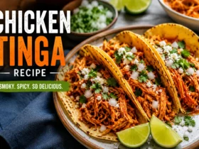 Authentic chicken tinga tacos with smoky chipotle shredded chicken